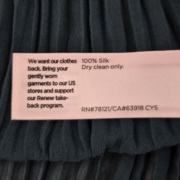 Eileen Fisher Sheer Crinkle Tunic Top Womens Size Medium Green Witchy Whimsigoth - Picture 8 of 8